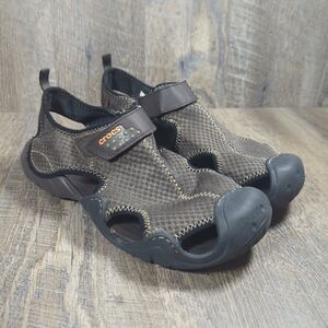 Crocs Men's Swiftwater Brown Mesh Walking Outdoor Casual Sandals - Size 10